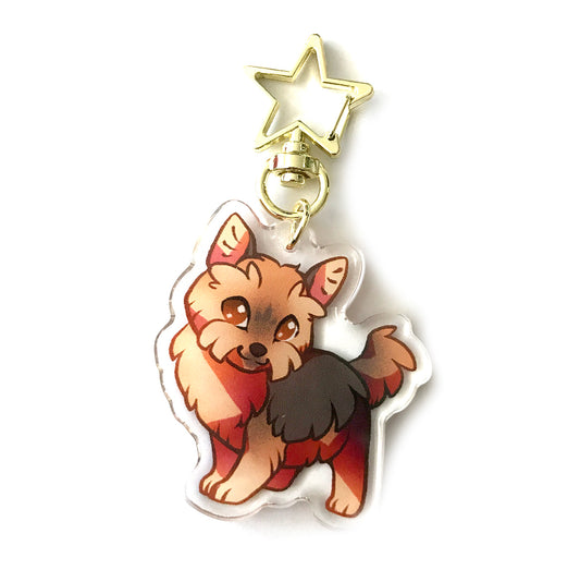 Yorkshire Terrier Dog Keyring Charm