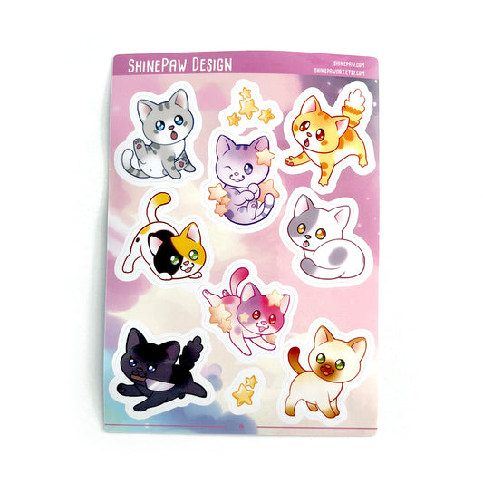 Tiny Terror Cats Sticker Sheet