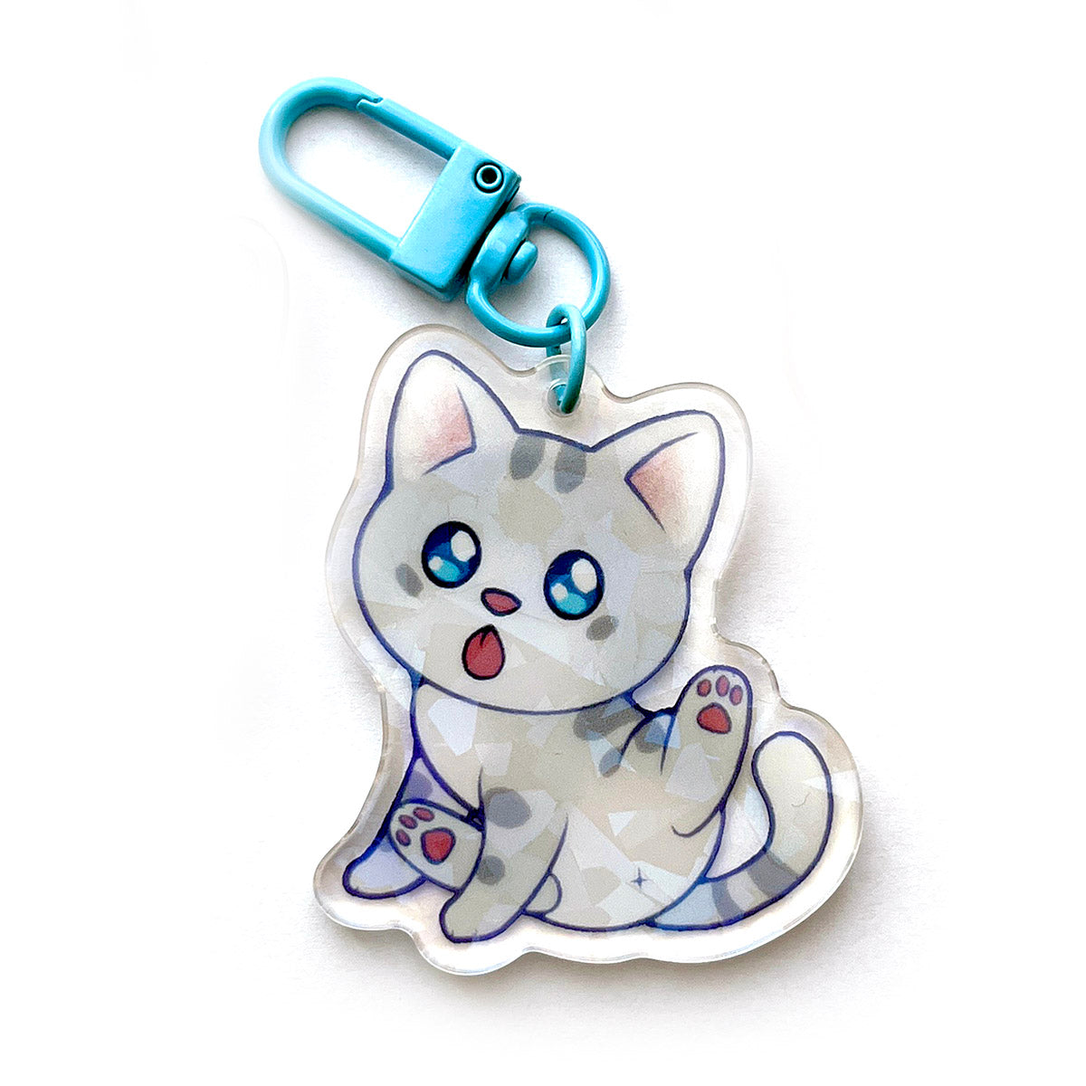 Mlem - Holo Chibi Cat Keychain Charm