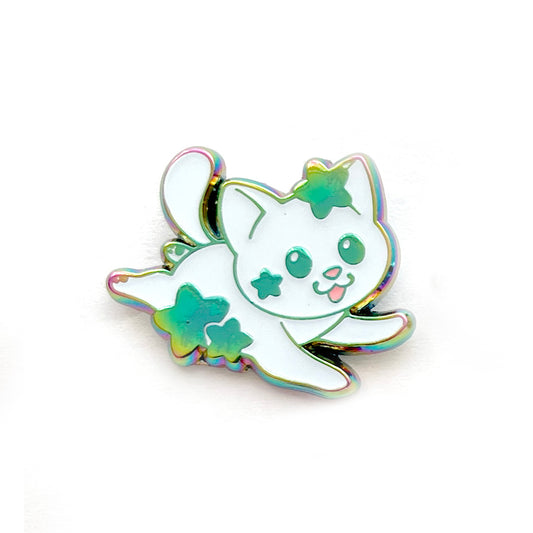 Rainbow Star Chaser Cat Enamel Pin