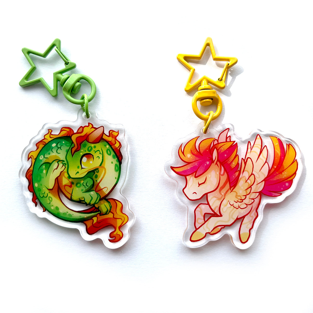 Green Eastern Dragon Keychain Charm