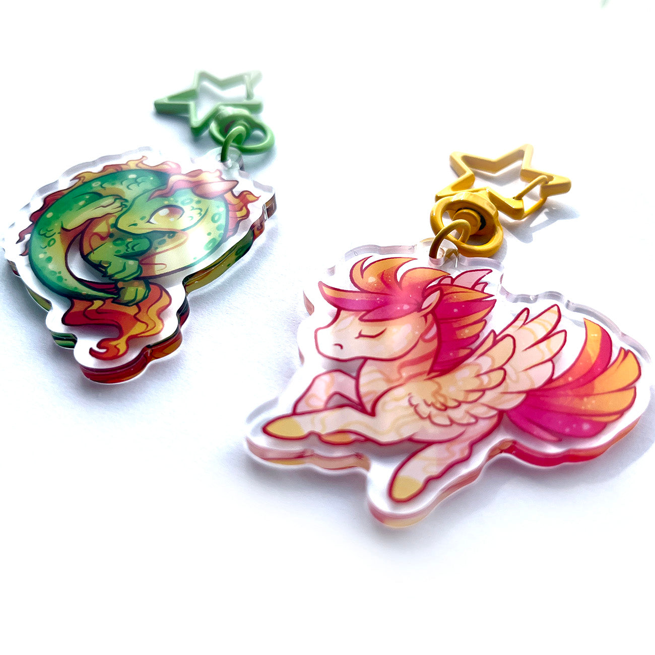 Green Eastern Dragon Keychain Charm