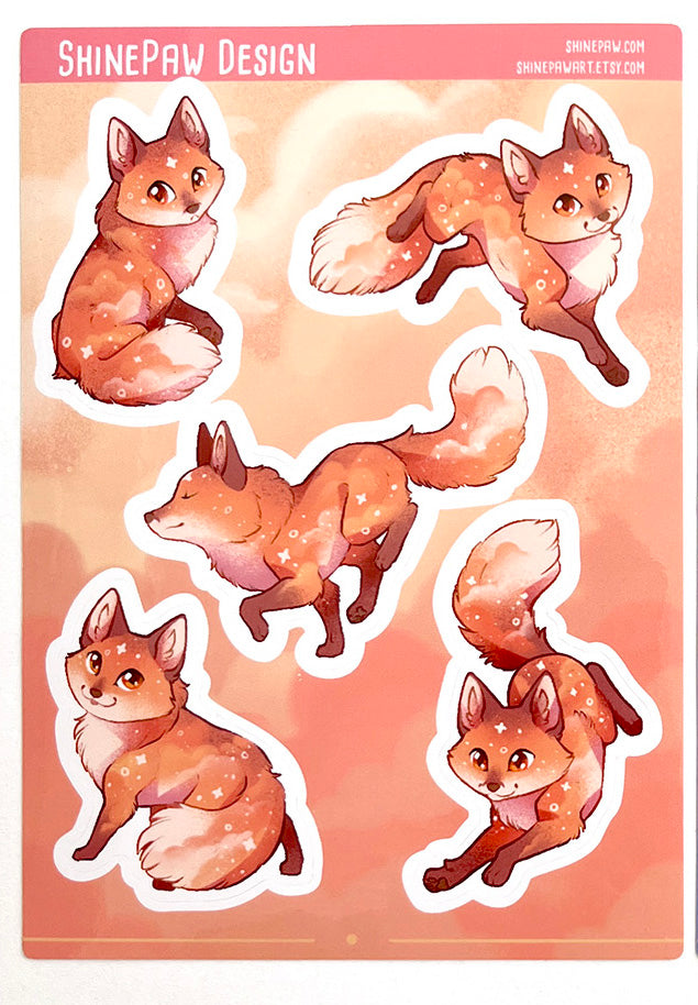 Red fox Sticker Sheets