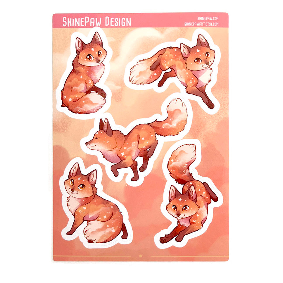 Red fox Sticker Sheets