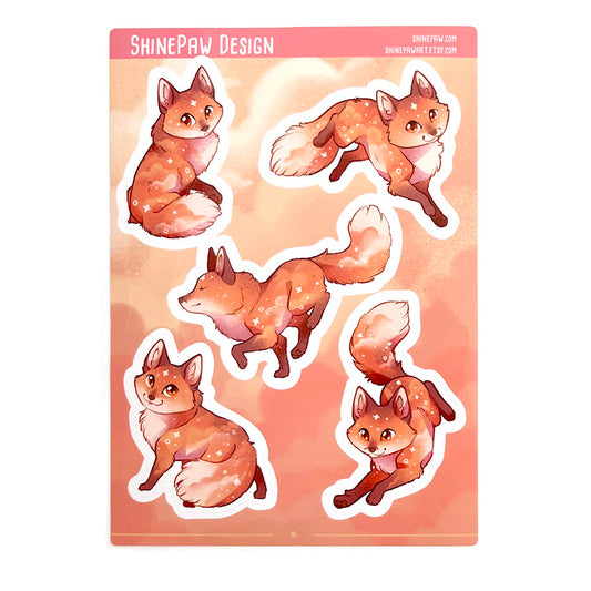 Red fox Sticker Sheets