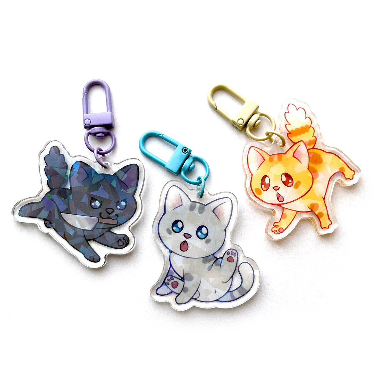 Mlem - Holo Chibi Cat Keychain Charm (Copy) (Copy)