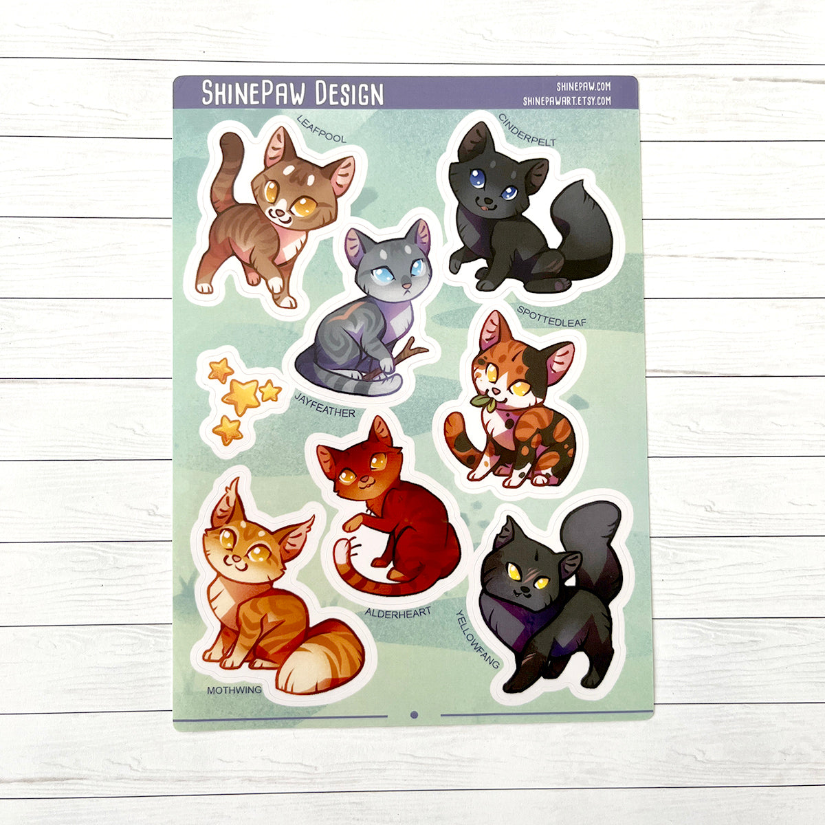 Cute Warrior Cats Sticker Set II Leafpool Jayfeather Hollyleaf