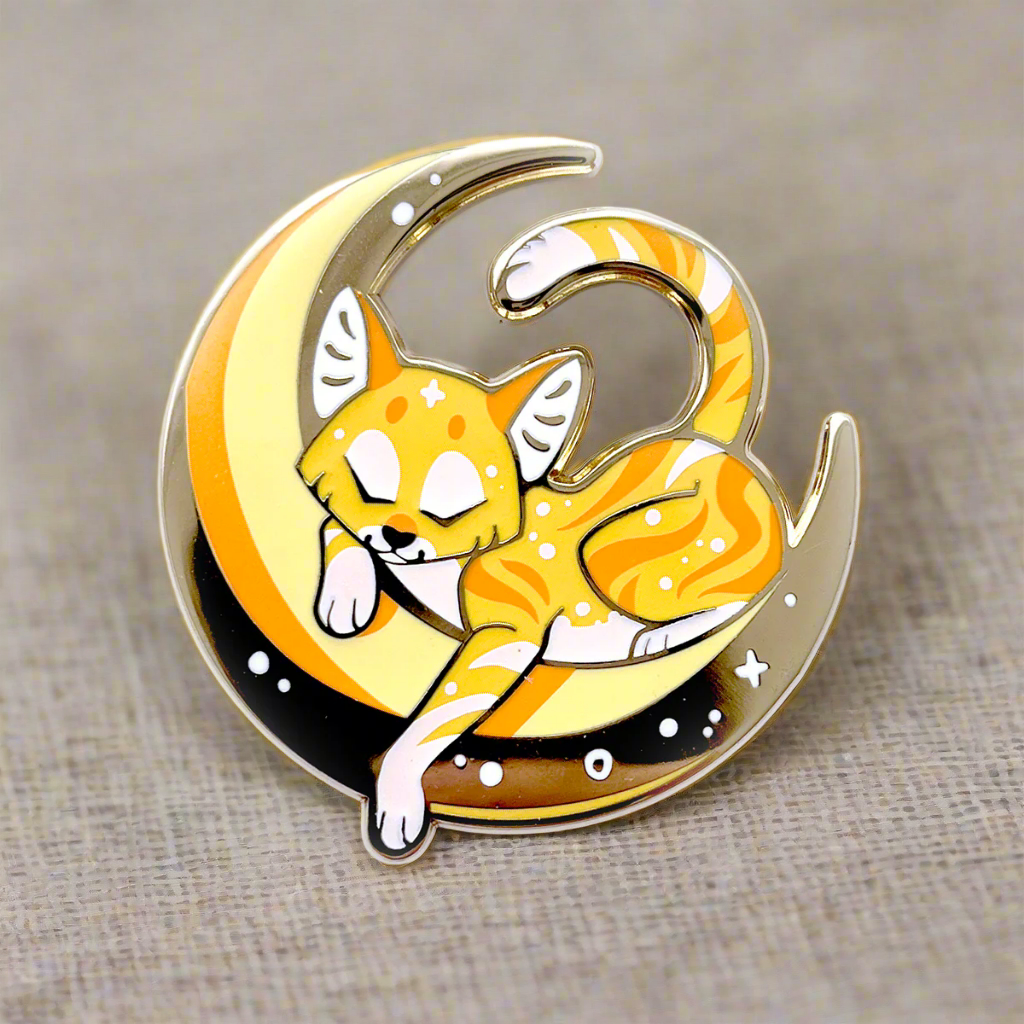 Harvest Moonlight Cat Enamel Pin