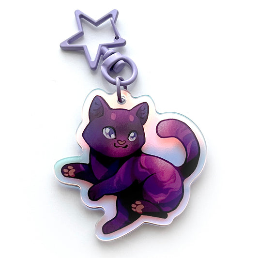 Nebula Cat Rainbow Keychain Charm