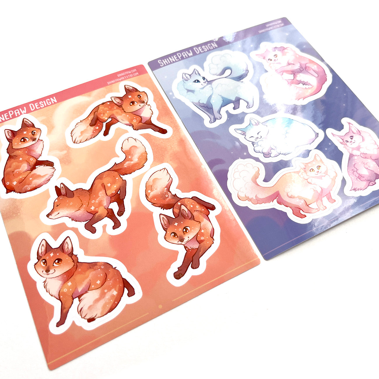 Sky Fox and Cloud Cat Sticker Sheets