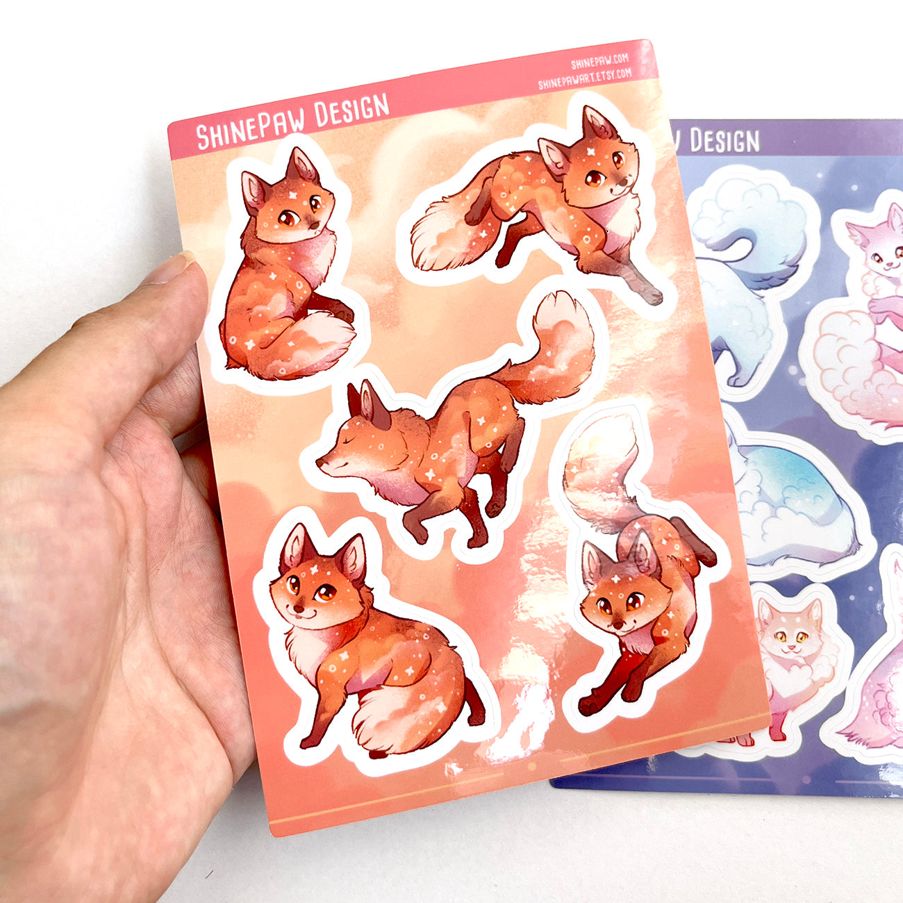 Sky Fox and Cloud Cat Sticker Sheets