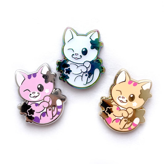 Rainbow Star Puff Cat Enamel Pin