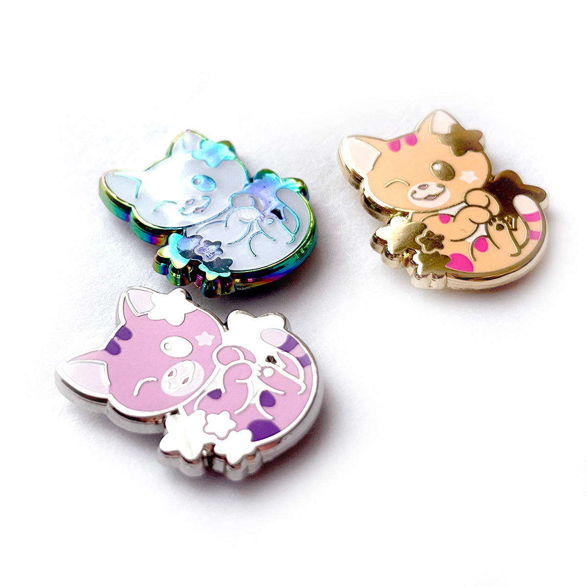 Purple Star Puff Cat Enamel Pin