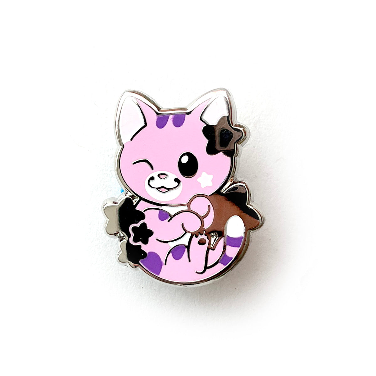 Purple Star Puff Cat Enamel Pin