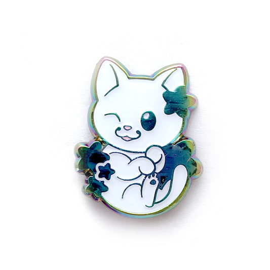 Rainbow Star Puff Cat Enamel Pin