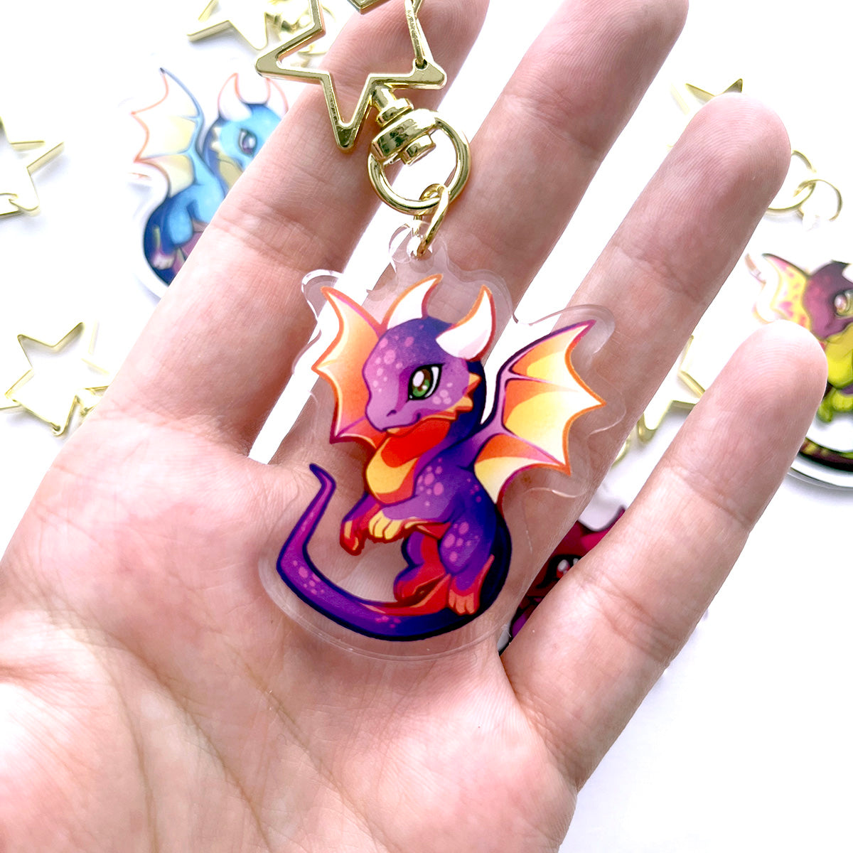 Purple Dragon Keyring Charm