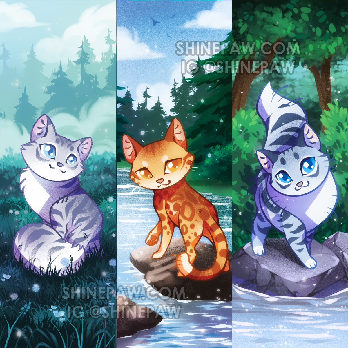 [PRE-ORDER] River Clan Queens Bookmark set - Warrior Cats