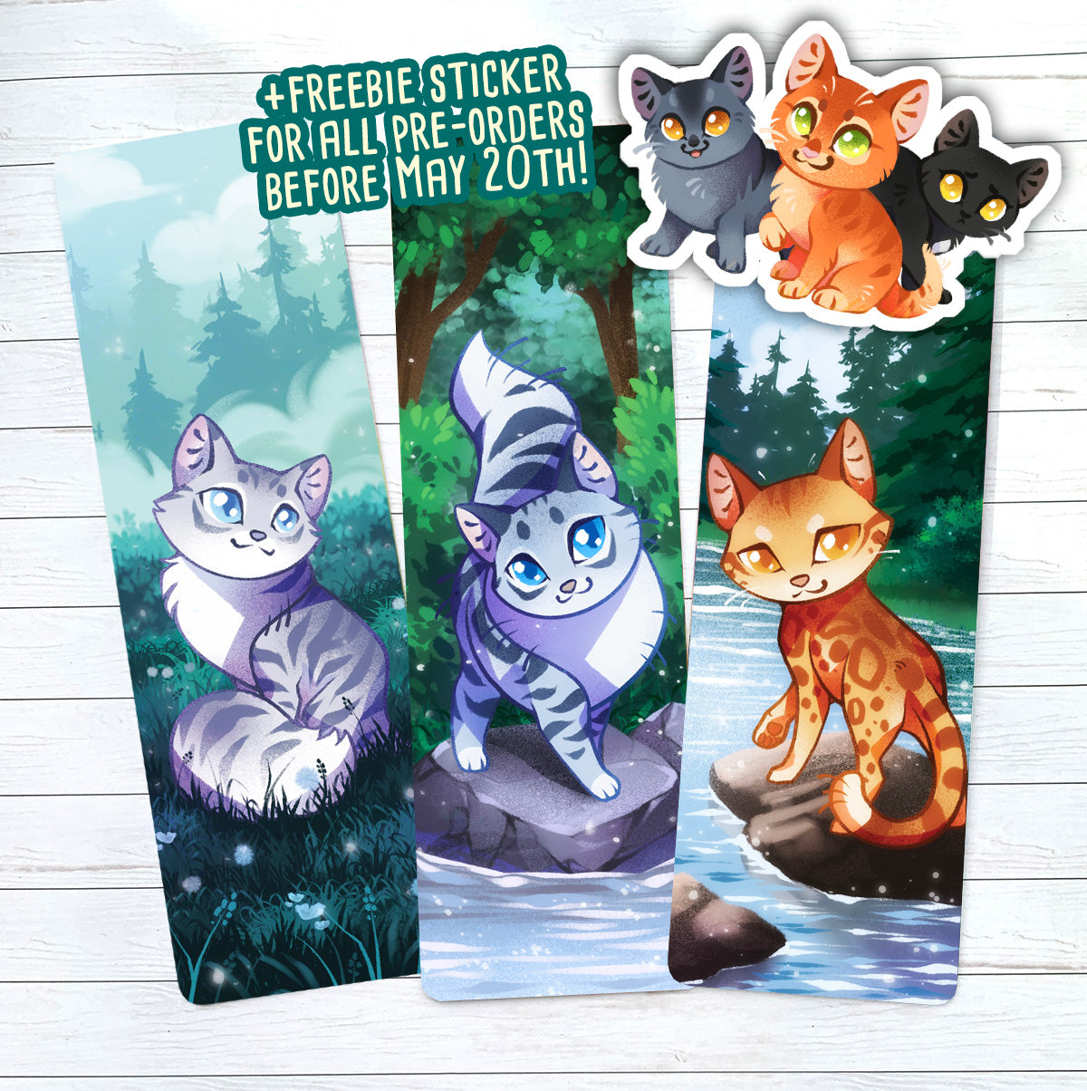 [PRE-ORDER] River Clan Queens Bookmark set - Warrior Cats