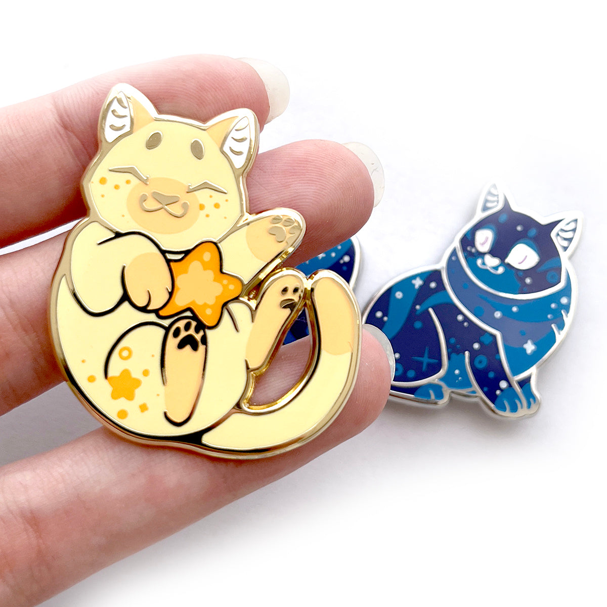 Shooting Star Cat Enamel Pin