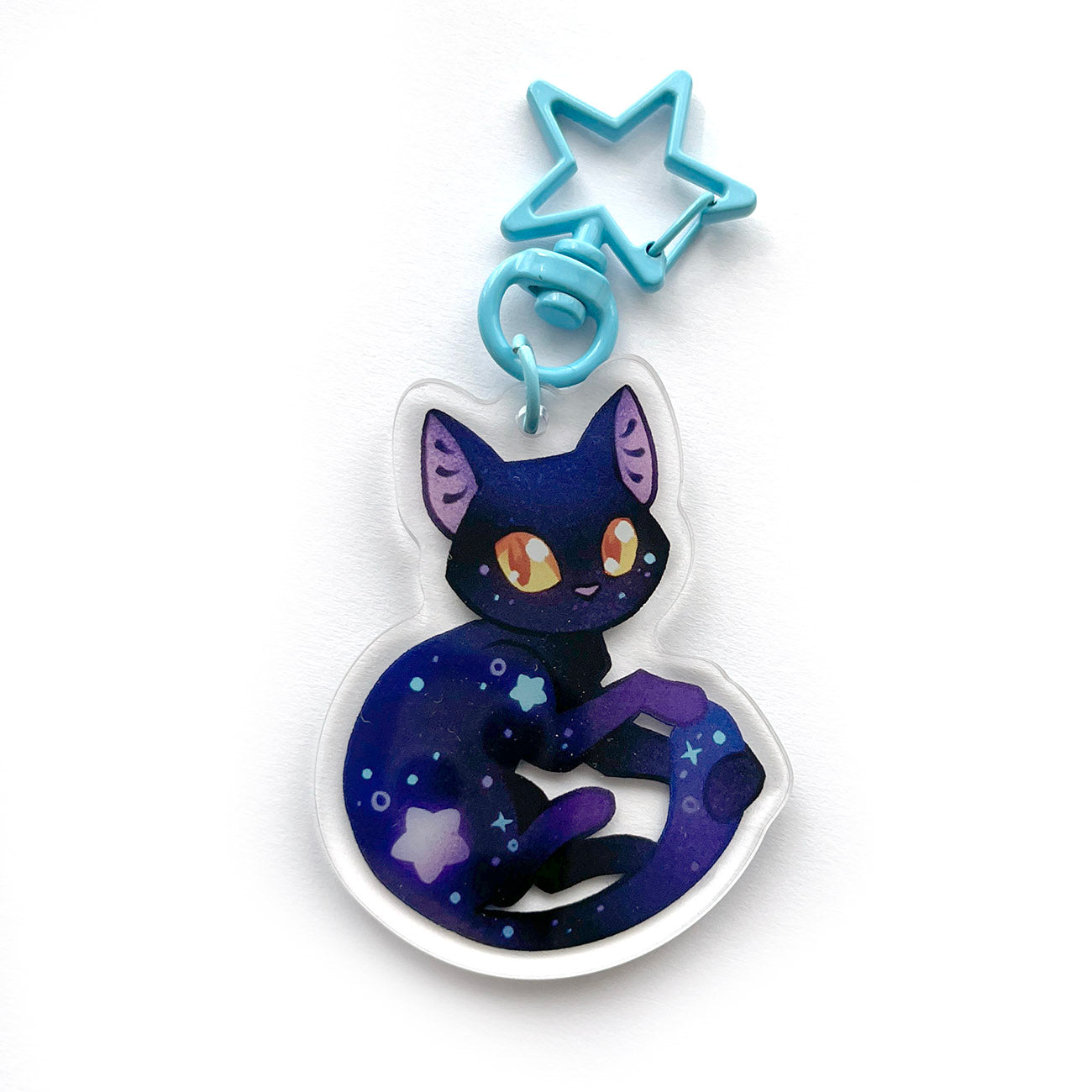 Starry Cat Keychain Charm