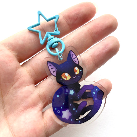 Starry Cat Keychain Charm