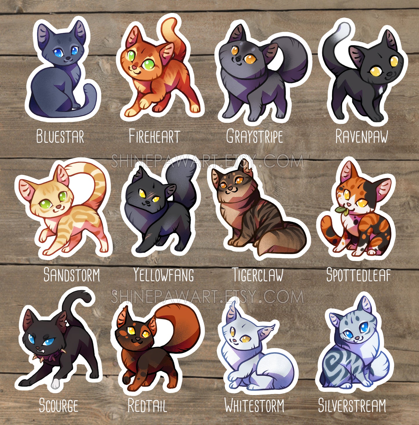 Cute Warrior Cats Sticker set