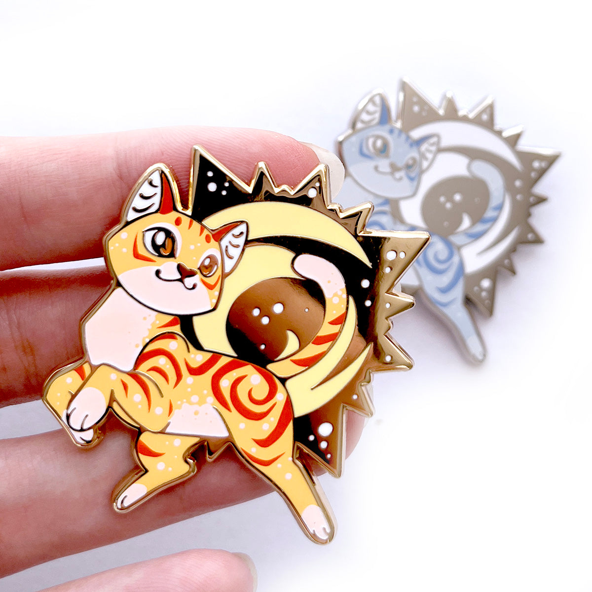 Gold Sunshine Cat Enamel Pin