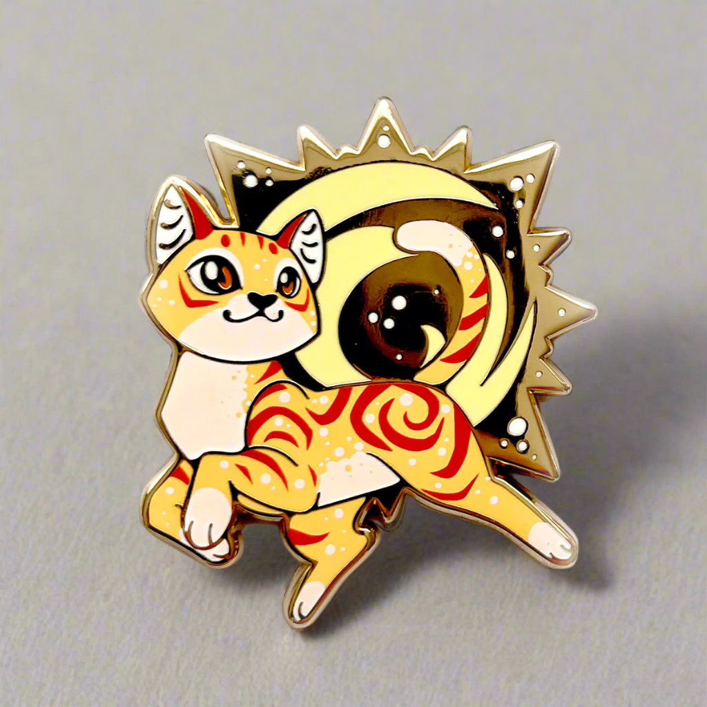 Gold Sunshine Cat Enamel Pin