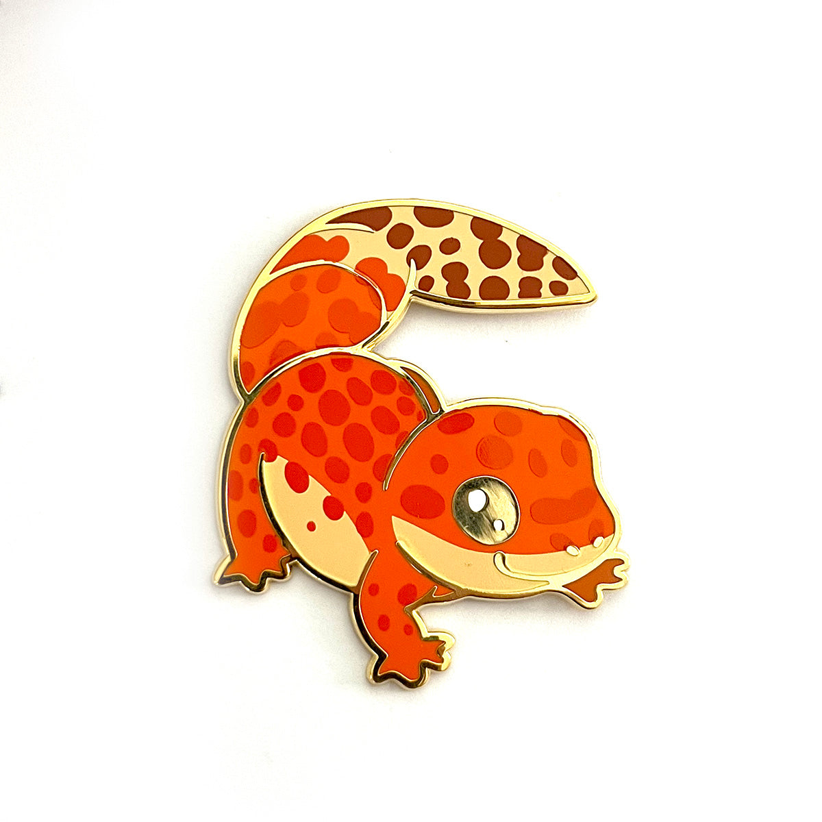 Tangerine Leopard Gecko Hard Enamel Pin