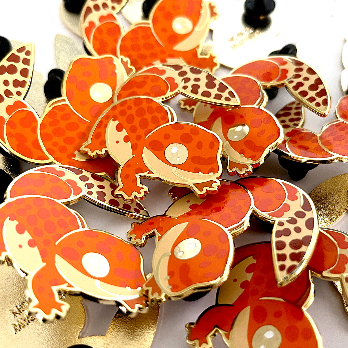 Tangerine Leopard Gecko Hard Enamel Pin