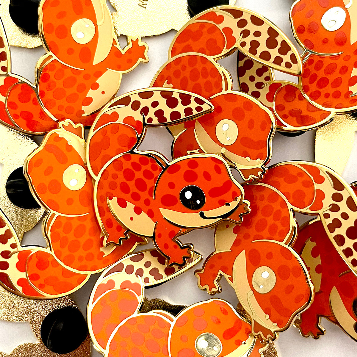 Tangerine Leopard Gecko Hard Enamel Pin