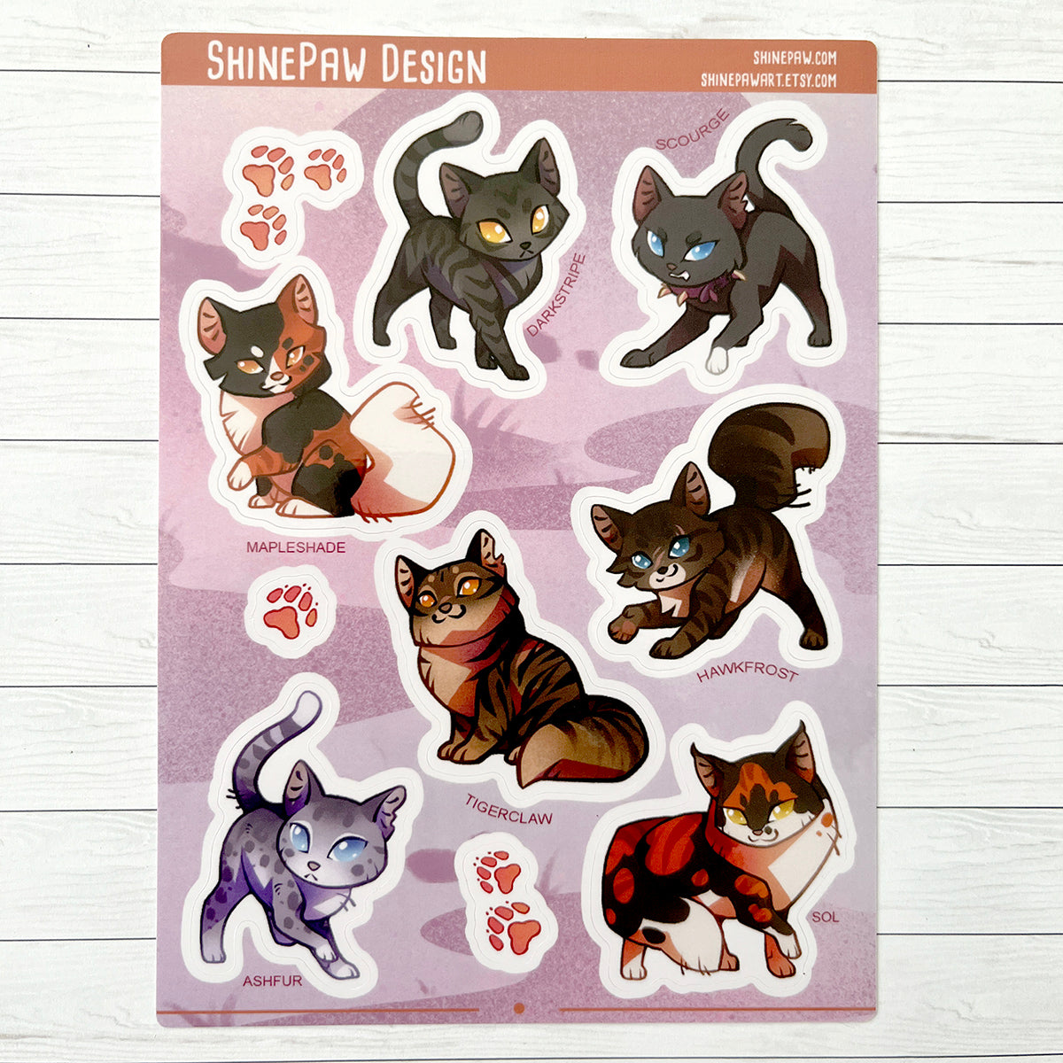 Warrior Cats Sticker Sheet - Villain cats