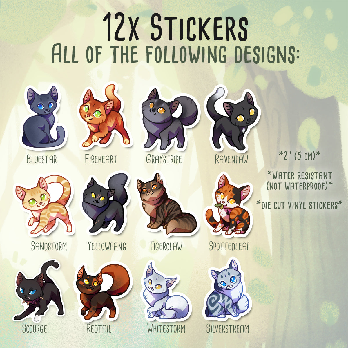 Cute Warrior Cats Sticker set
