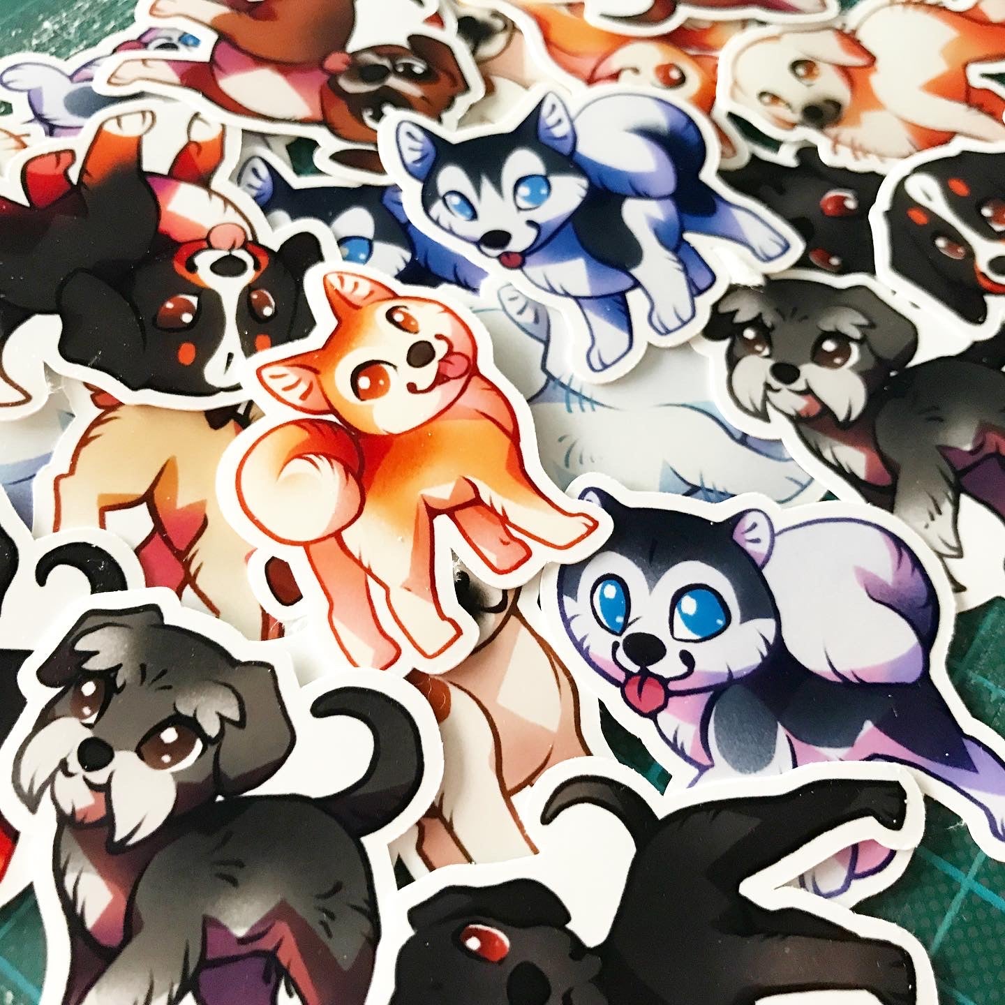 Cute Working Dogs Sticker Set