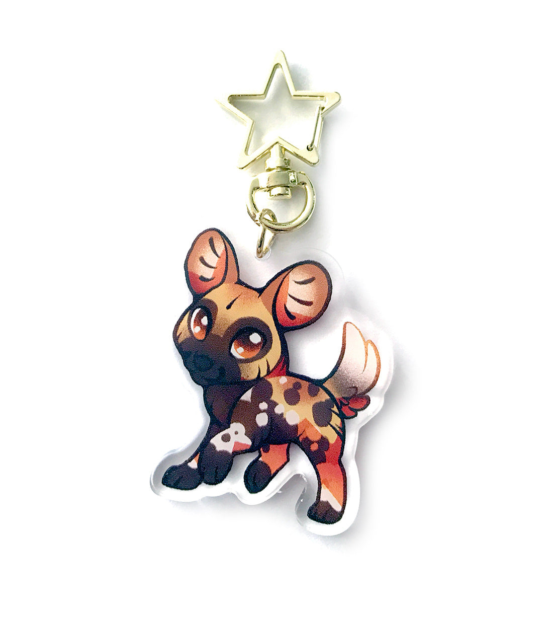 Painted Dog Keyring Charm