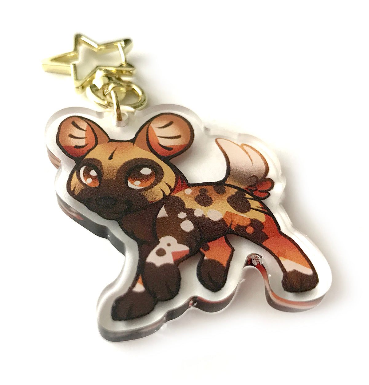 Painted Dog Keyring Charm