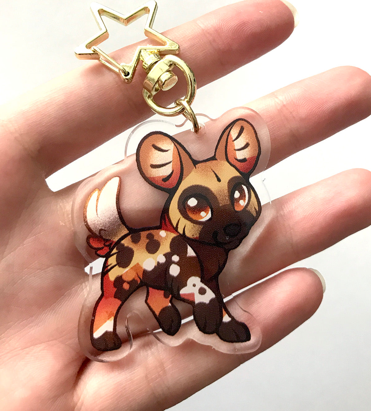 Painted Dog Keyring Charm