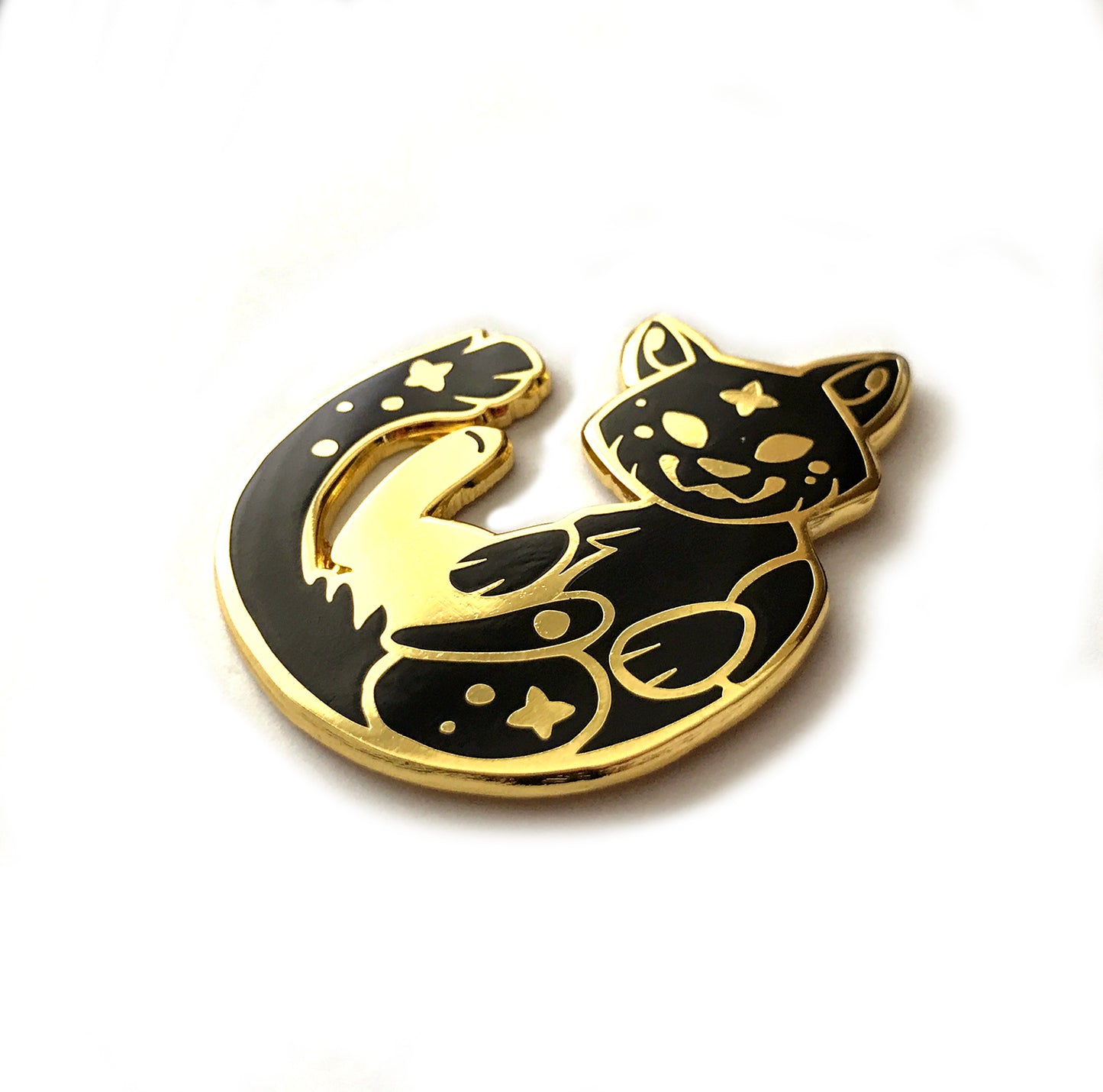 Cosmic Black Cat Enamel Pin