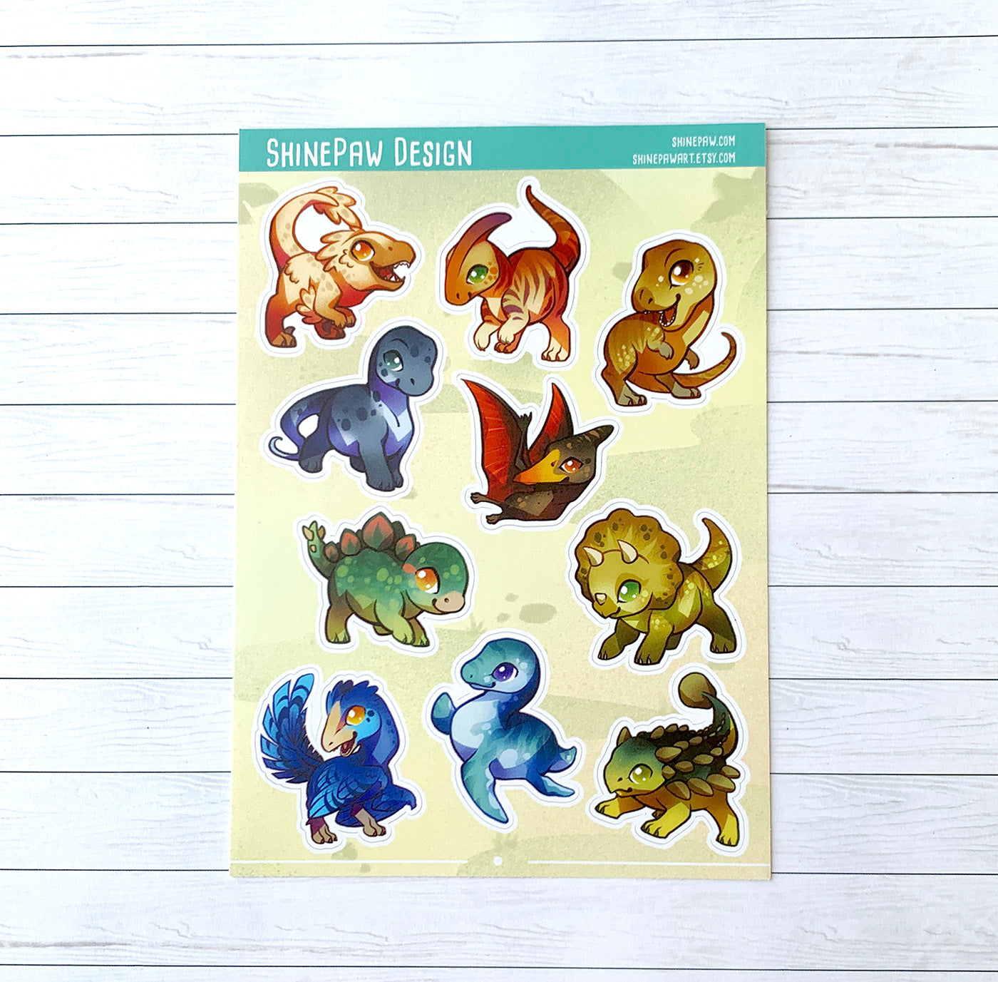 Dinosaur Sticker Sheet