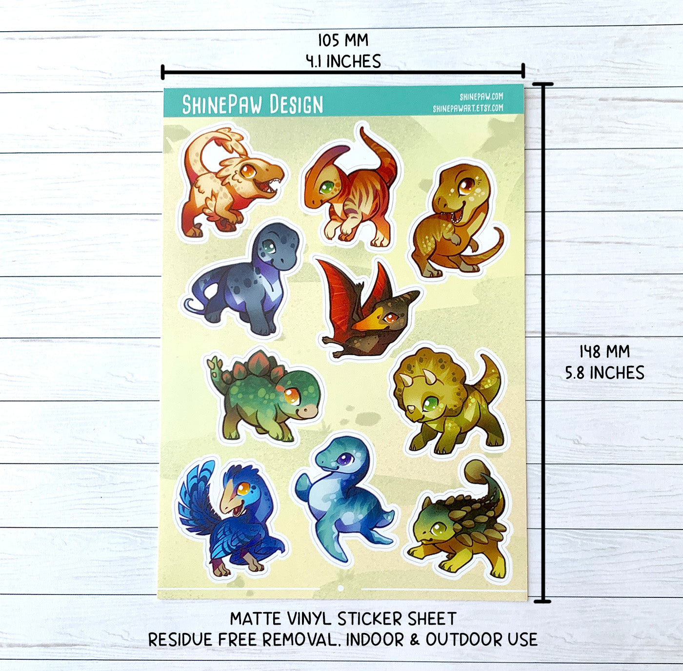 Dinosaur Sticker Sheet