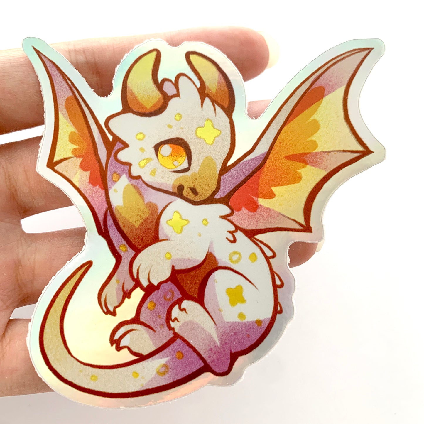 Holographic Comet Dragon Stickers