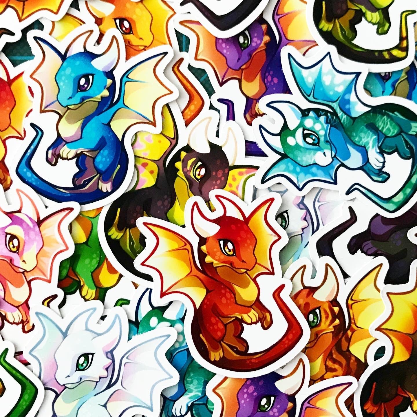 Colorful Western Dragon Sticker Set
