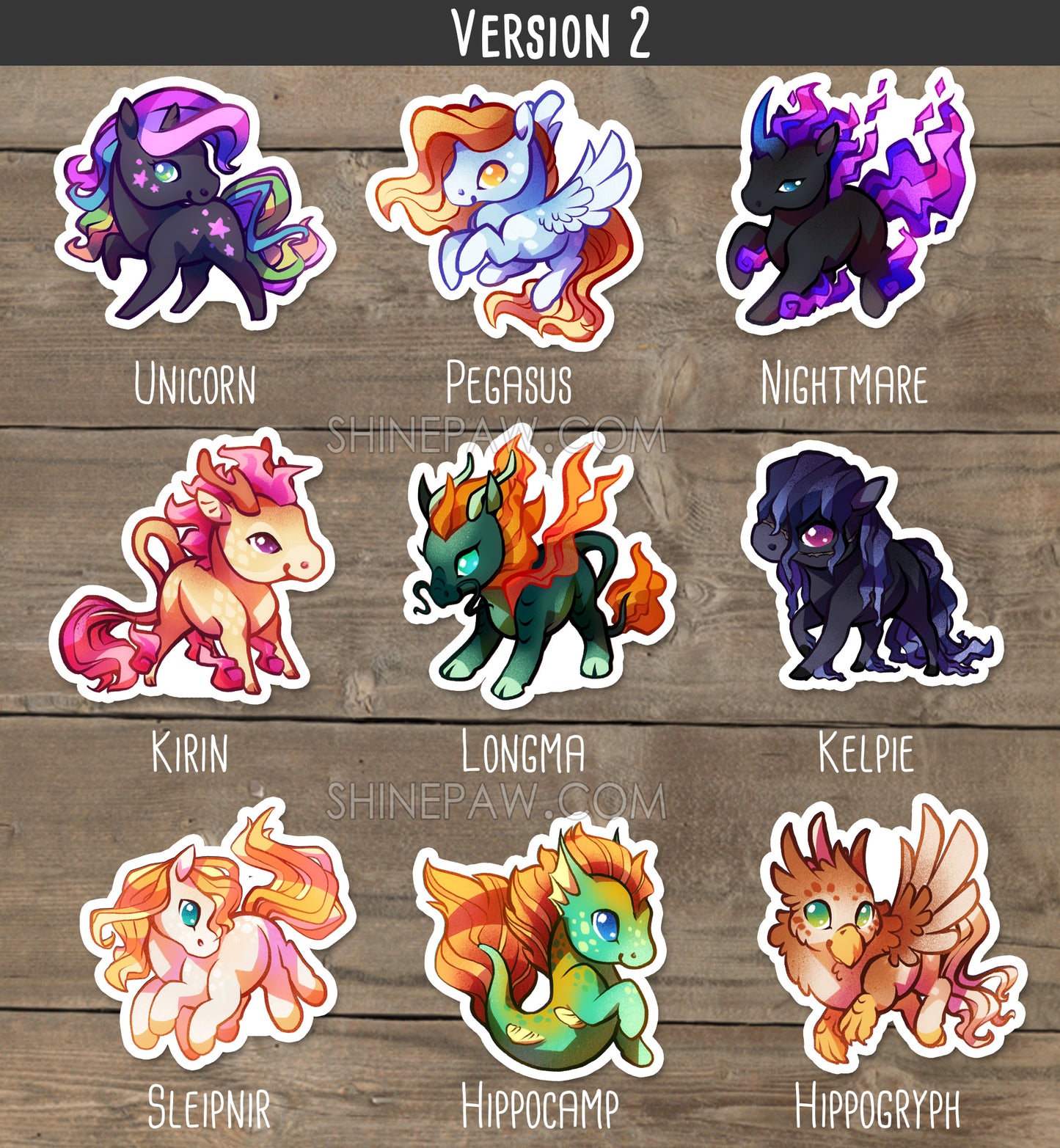 Cute Fantasy Equine Sticker Set