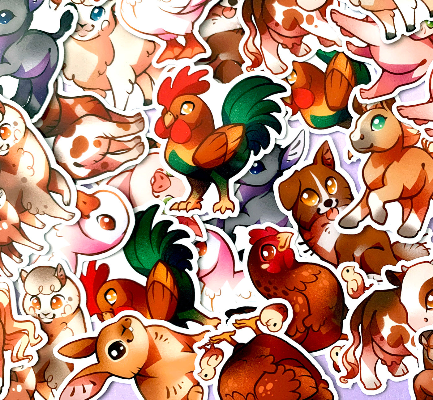 Adorable Farm Animals Sticker Set