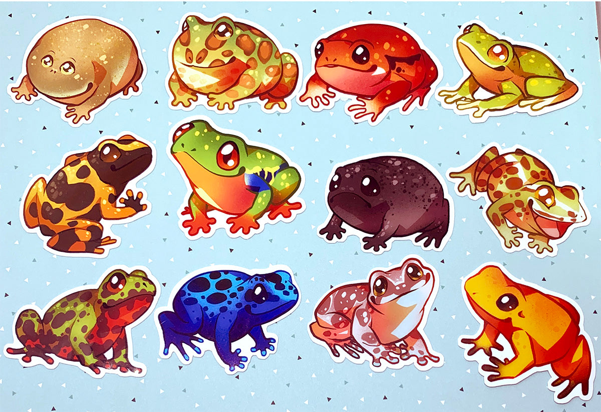 Cute Frog Sticker Set