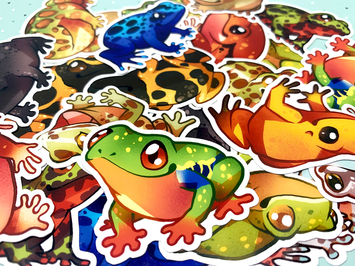 Cute Frog Sticker Set