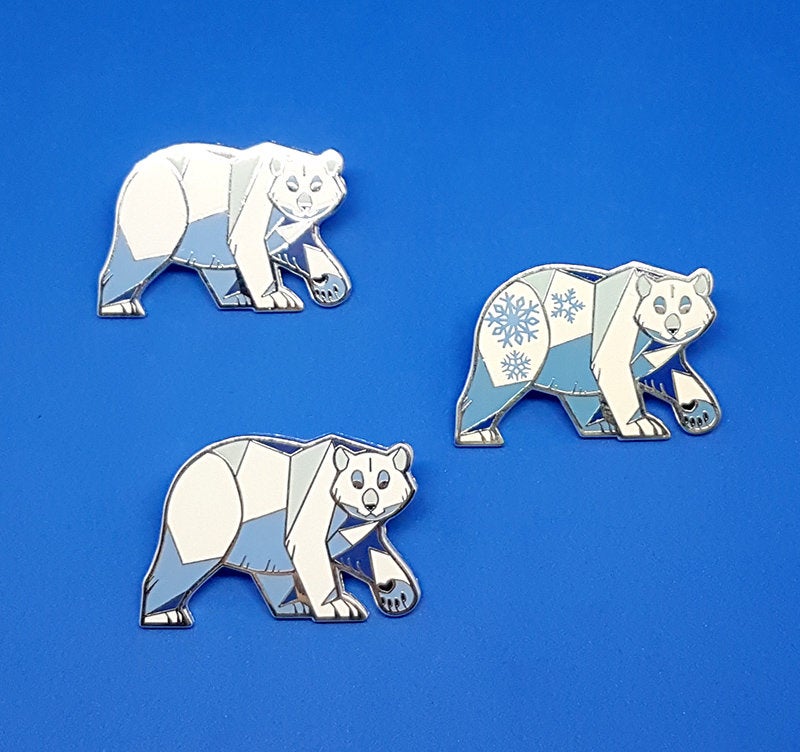 Angular Polar Bear Enamel Pin