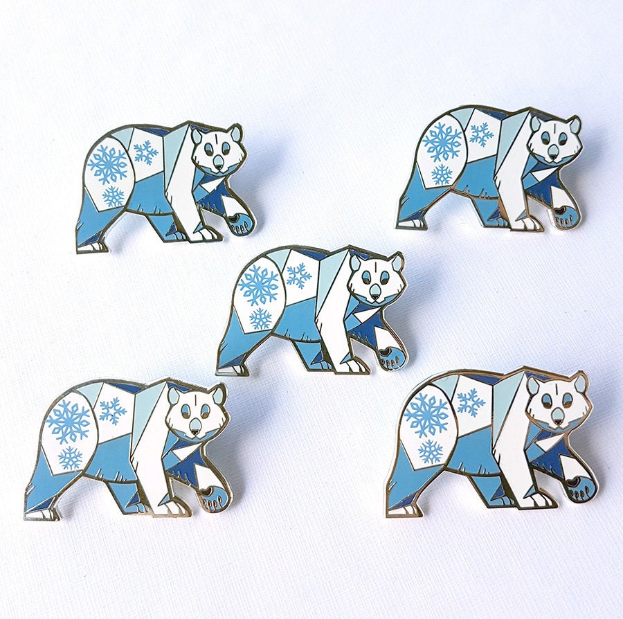 Angular Polar Bear Enamel Pin