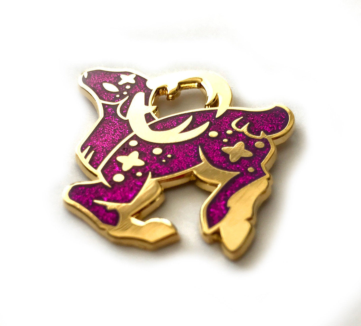 Cosmic Purple Glitter Deer Enamel Pin