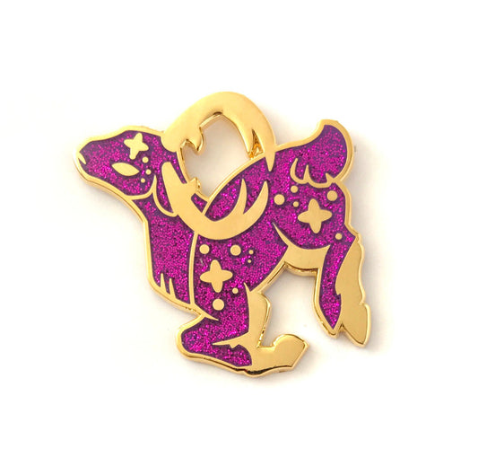 Cosmic Purple Glitter Deer Enamel Pin